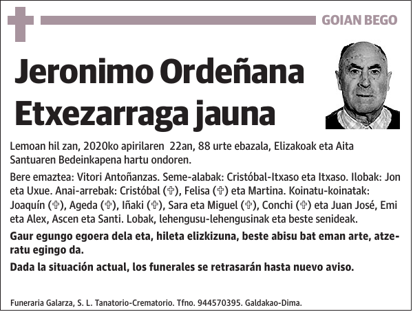 Jeronimo Ordeñana Etxezarraga