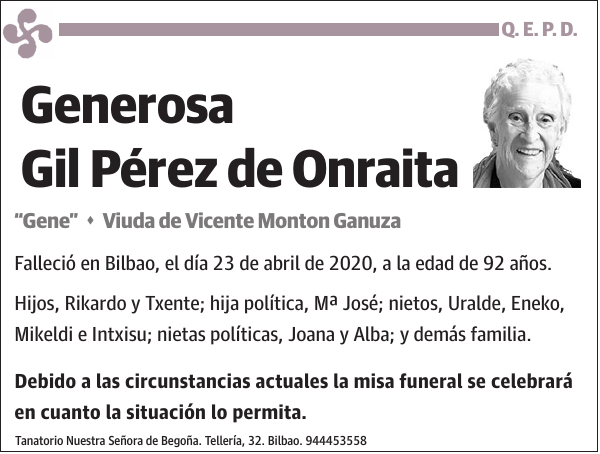 Generosa Gil Pérez de Onraita