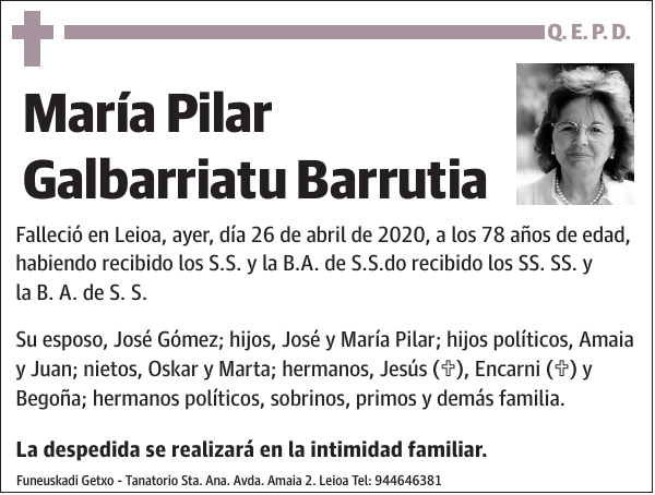 María Pilar Galbarriatu Barrutia