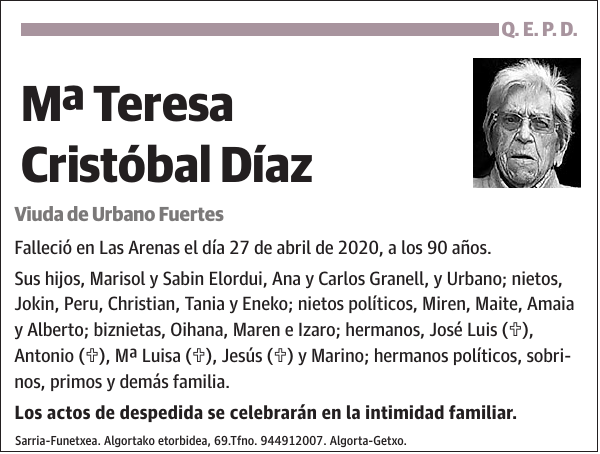 Mª Teresa Cristóbal Díaz