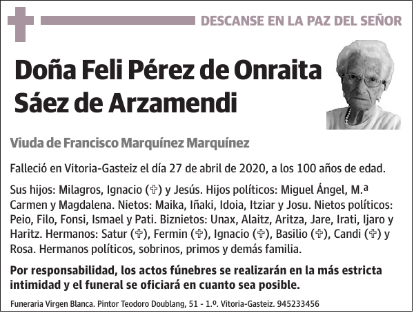 Feli Pérez de Onraita Sáez de Arzamendi