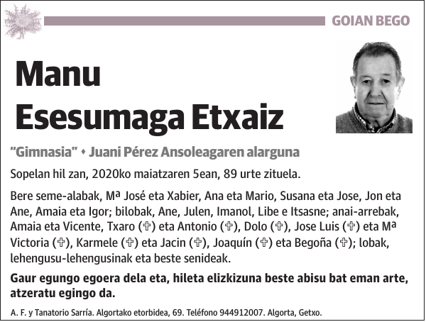 Manu Esesumaga Etxaiz