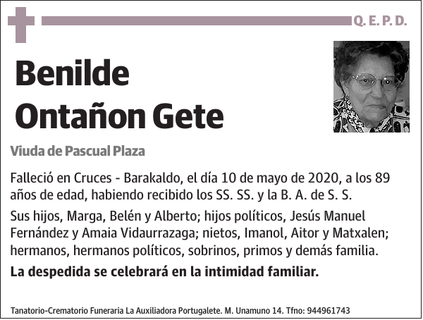 Benilde Ontañon Gete