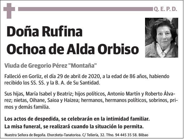 Rufina Ochoa de Alda Orbiso