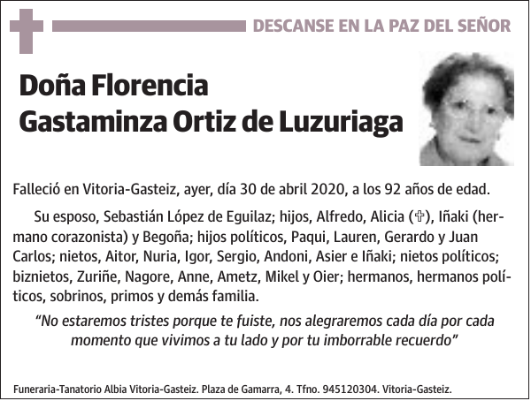 Florencia Gastaminza Ortiz de Luzuriaga