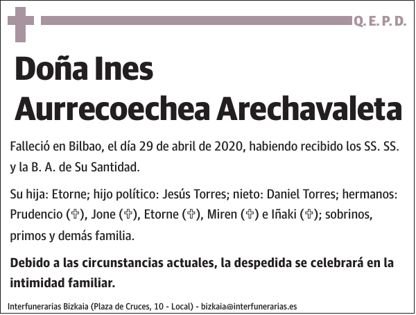 Ines Aurrecoechea Arechavaleta