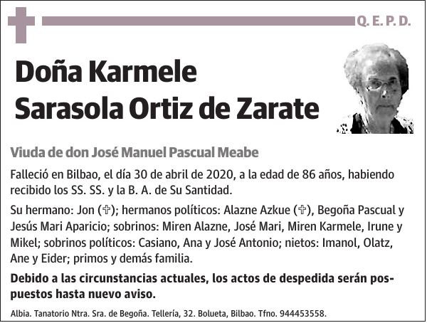 Karmele Sarasola Ortiz de Zarate