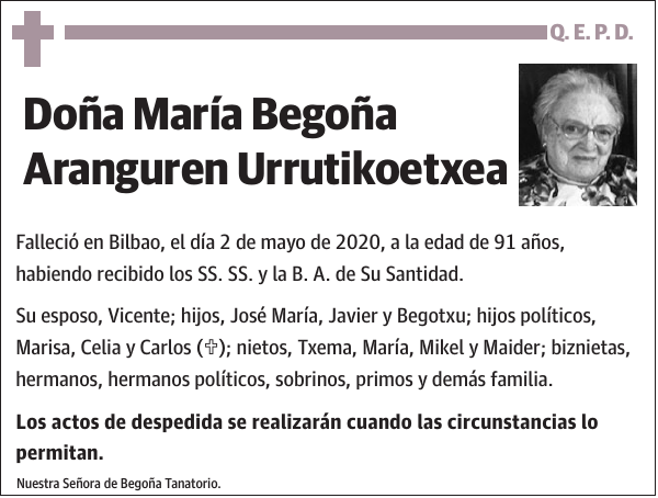 María Begoña Aranguren Urrutikoetxea