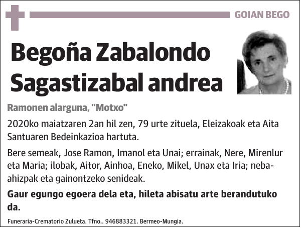 Begoña Zabalondo Sagastizabal