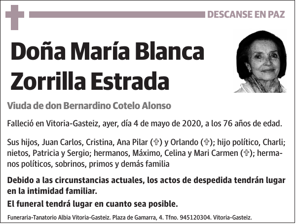 María Blanca Zorrilla Estrada