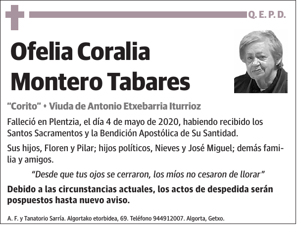 Ofelia Coralia Montero Tabares