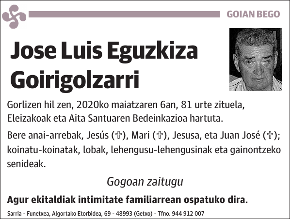 Jose Luis Eguzkiza Goirigolzarri