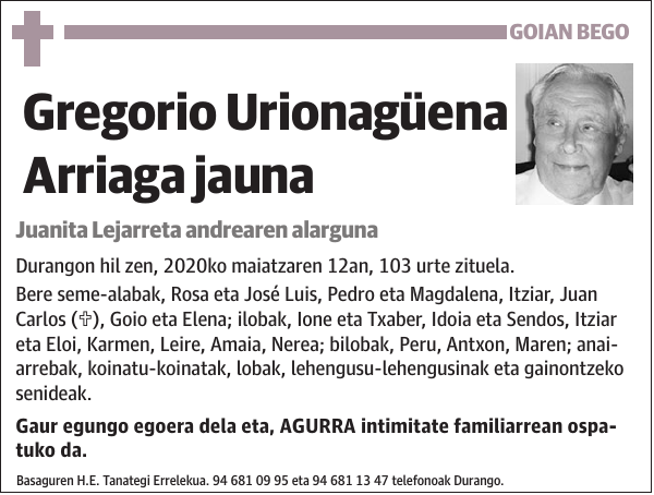 Gregorio Urionagüena Arriaga