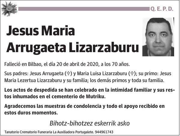 Jesus Maria Arrugaeta Lizarzaburu