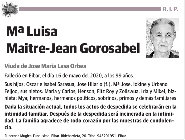 Mª Luisa Maitre-Jean Gorosabel