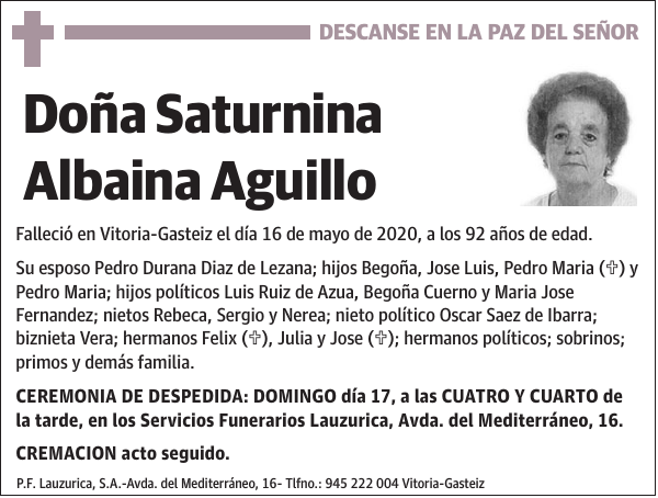 Saturnina Albaina Aguillo