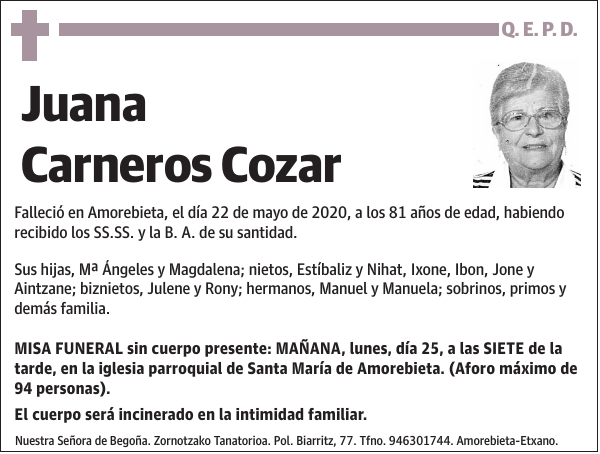 Juana Carneros Cozar