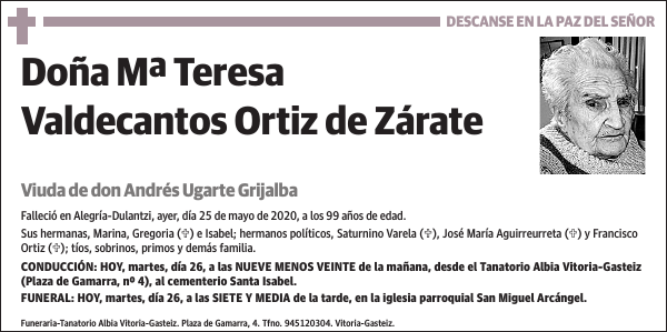 Mª Teresa Valdecantos Ortiz de Zárate