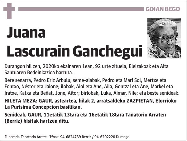 Juana Lascurain Ganchegui