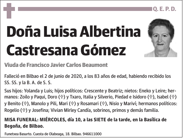 Luisa Albertina Castresana Gómez