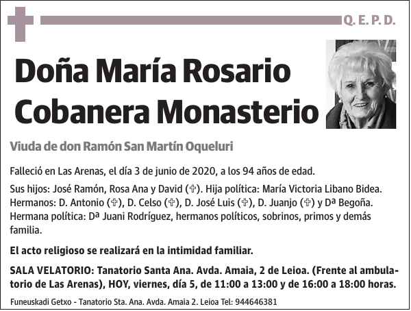 María Rosario Cobanera Monasterio