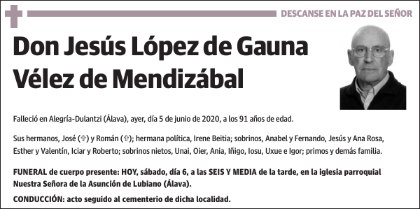 Jesús López de Gauna Vélez de Mendizábal