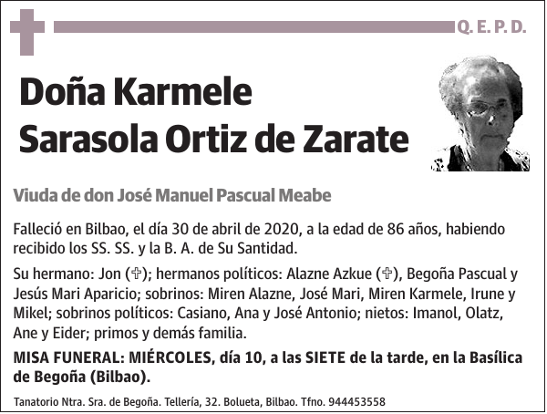 Karmele Sarasola Ortiz de Zarate