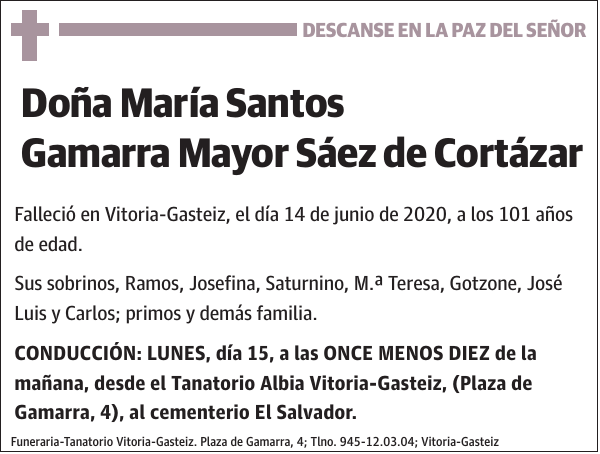 María Santos Gamarra Mayor Sáez de Cortázar