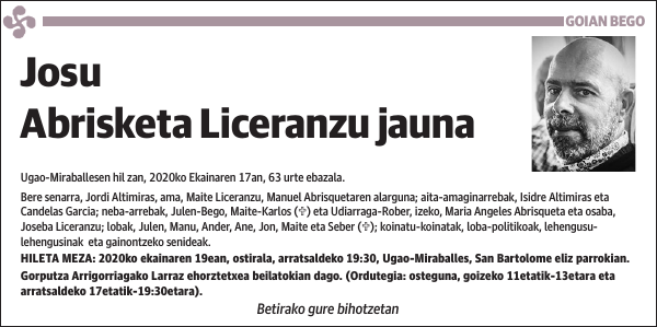 Josu Abrisketa Liceranzu