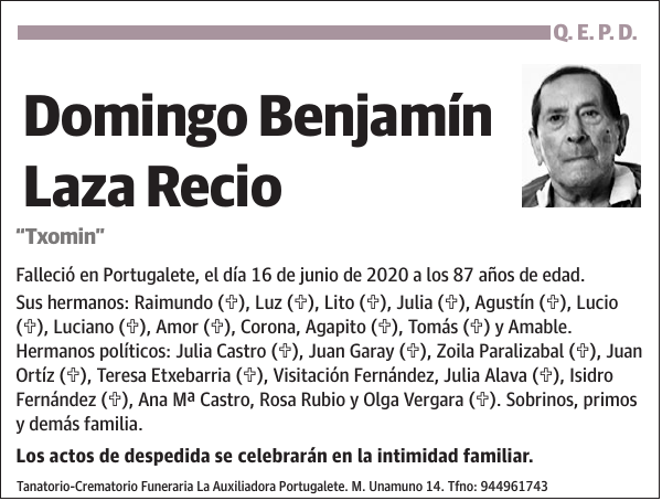 Domingo Benjamín Laza Recio