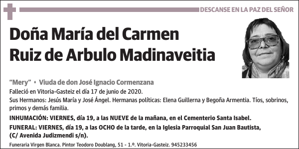 María del Carmen Ruiz de Arbulo Madinaveitia