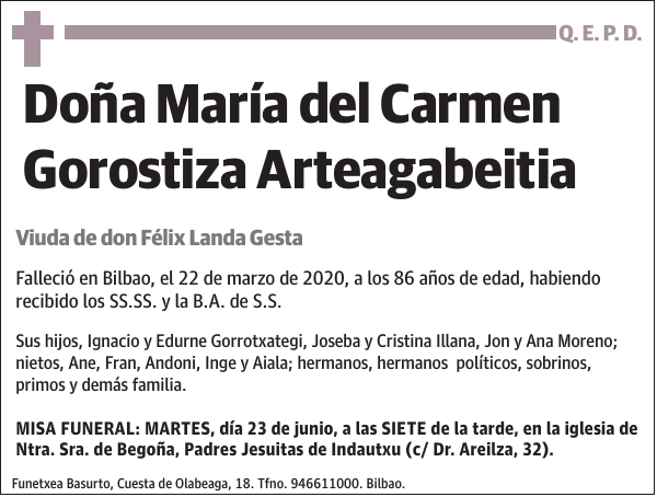 María del Carmen Gorostiza Arteagabeitia