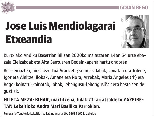 Jose Luis Mendiolagarai Etxeandia