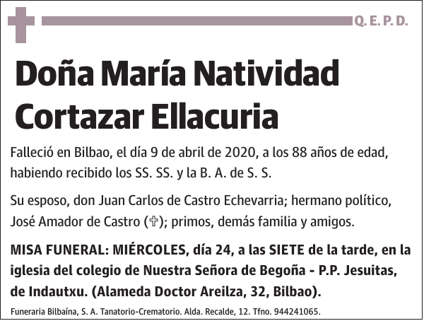 María Natividad Cortazar Ellacuria