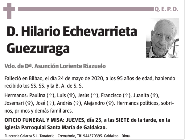 D. Hilario Echevarrieta Guezuraga