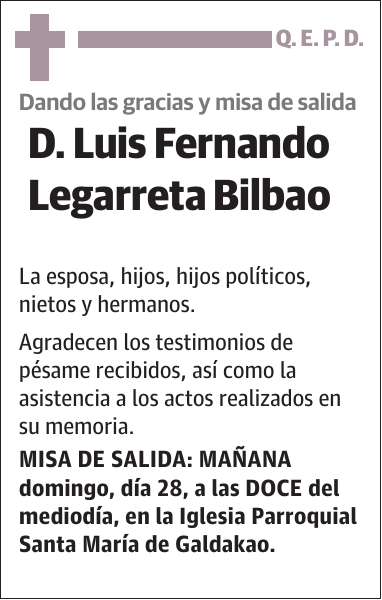 D. Luis Fernando Legarreta Bilbao