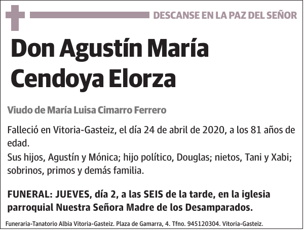 Agustín María Cendoya Elorza