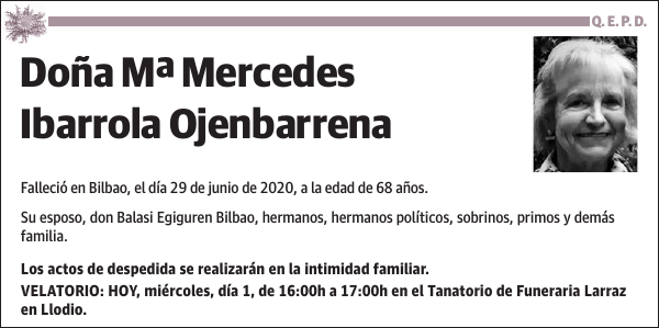 Mª Mercedes Ibarrola Ojenbarrena