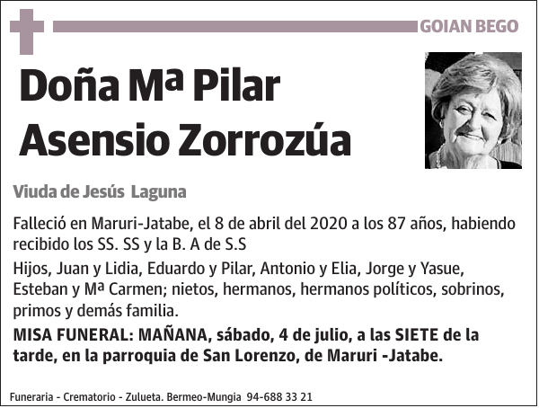 Mª Pilar Asensio Zorrozúa