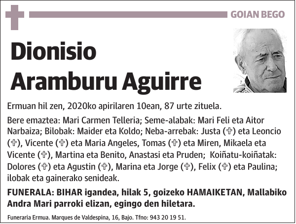 Dionisio Aramburu Aguirre Ermuan