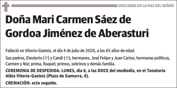 Mari Carmen Sáez de Gordoa Jiménez de Aberasturi