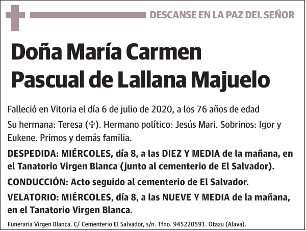 María Carmen Pascual de Lallana Majuelo