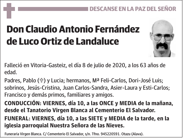 Claudio Antonio Fernández de Luco Ortiz de Landaluce