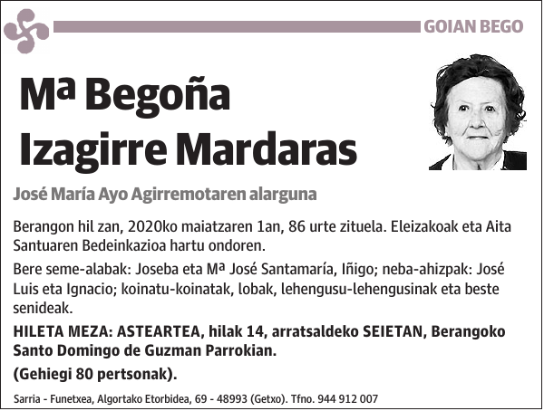 Mª Begoña Izagirre Mardaras