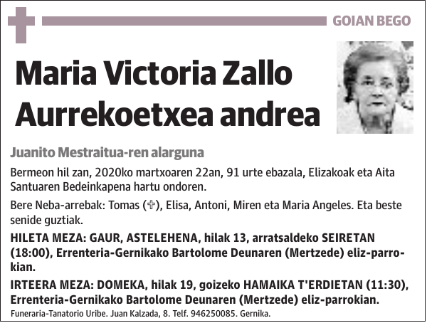 Maria Victoria Zallo Aurrekoetxea