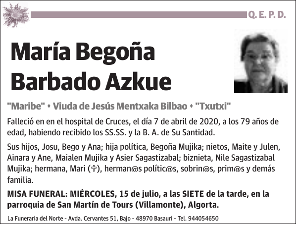 María Begoña Barbado Azkue