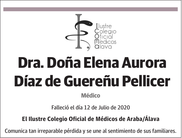 Elena Aurora Díaz de Guereñu Pellicer Médico