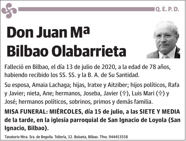 Juan Mª Bilbao Olabarrieta