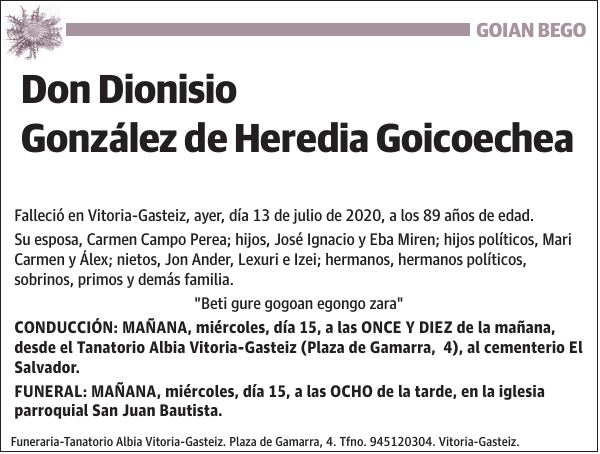 Dionisio González de Heredia Goicoechea