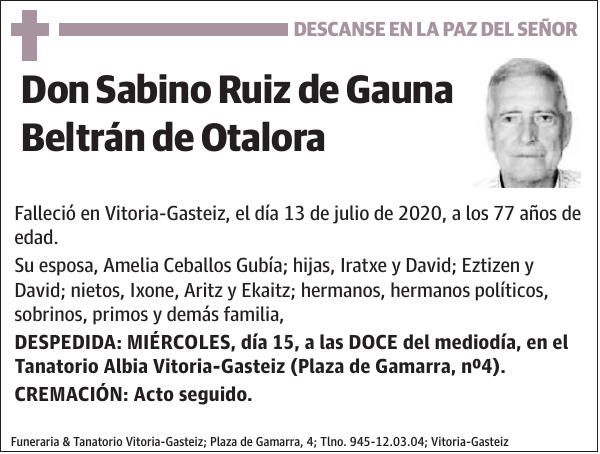 Sabino Ruiz de Gauna Beltrán de Otalora